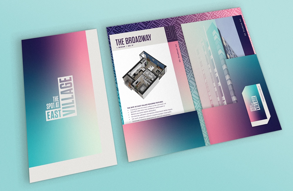 The Spot At East Village folder package design